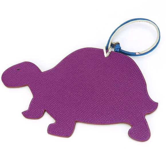 Hermes Bag Charm Petite H Turtle GM Epsom Leather Taurillon Clemence Blue Ver...